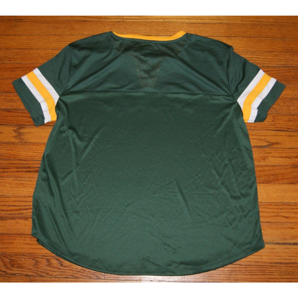 Green Bay Packers Fantatics Womens 2XL Jersey Gold Stringed VNeck - Picture 4 of 7
